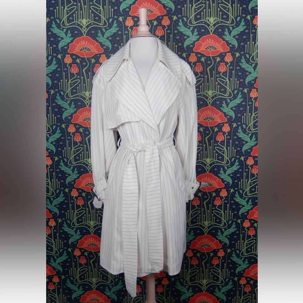 BCBGmaxazaria Pinstripe Trench Coat